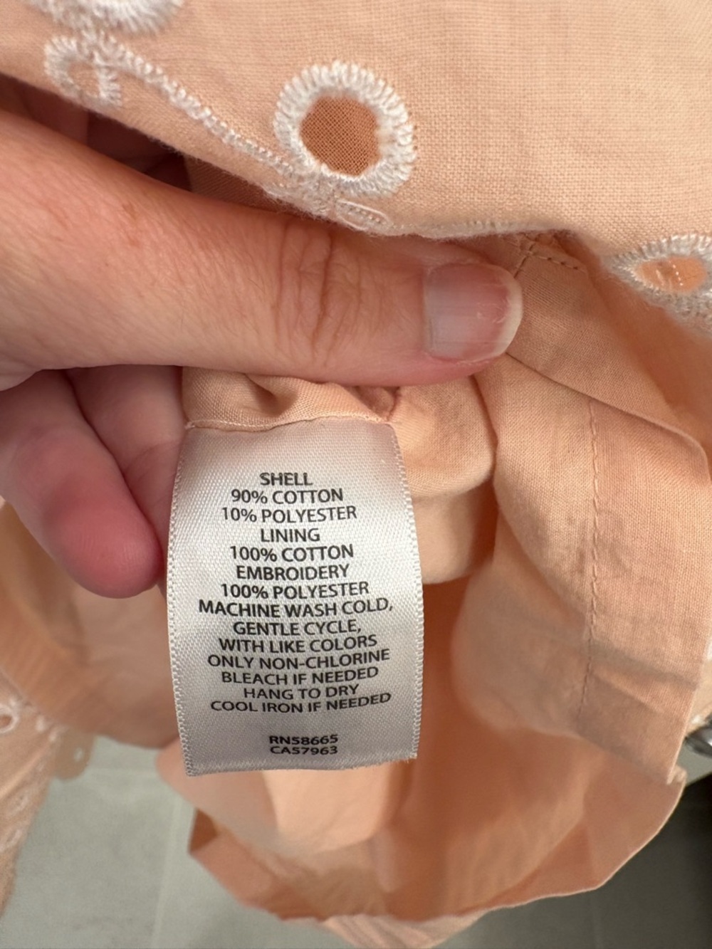 Chelsea28 Blush Pink Embroidered Eyelet Fit and Flare Mini Dress Size Large - Picture 12 of 15